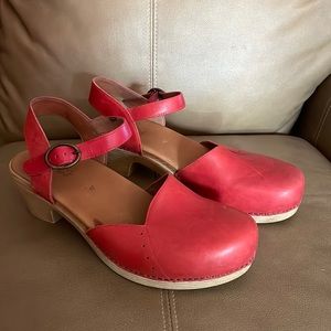 Dansko Red Leather Clogs